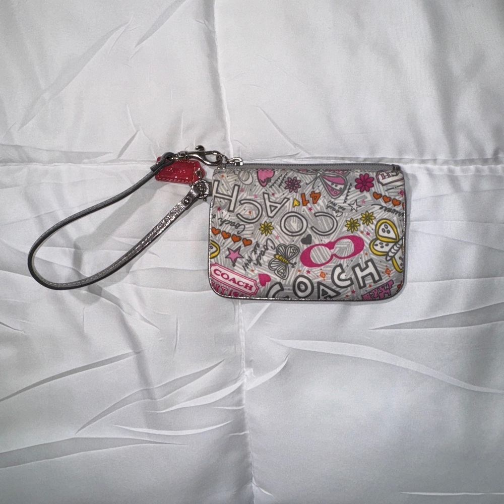 Vintage Coach poppy butterfly bundle - cosmetic bag and wristlet - Picture 5 of 7